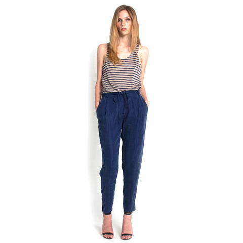 Frida Singlet - Navy Stripe