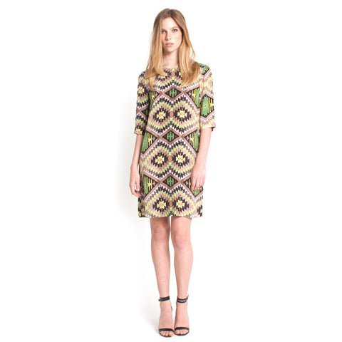 Grace Dress - Green Kilim