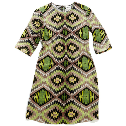 Grace Dress - Green Kilim