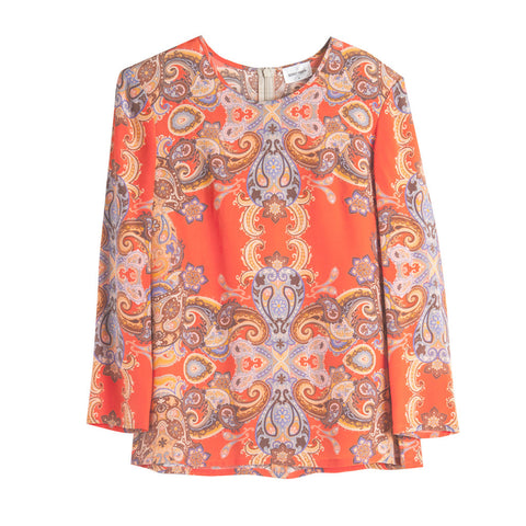 Claire Top - Red Paisley