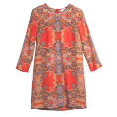 Jade Dress - Red Paisley