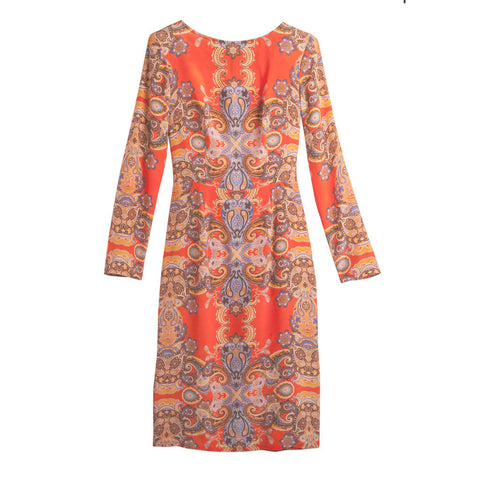 Sabina Dress - Red Paisley